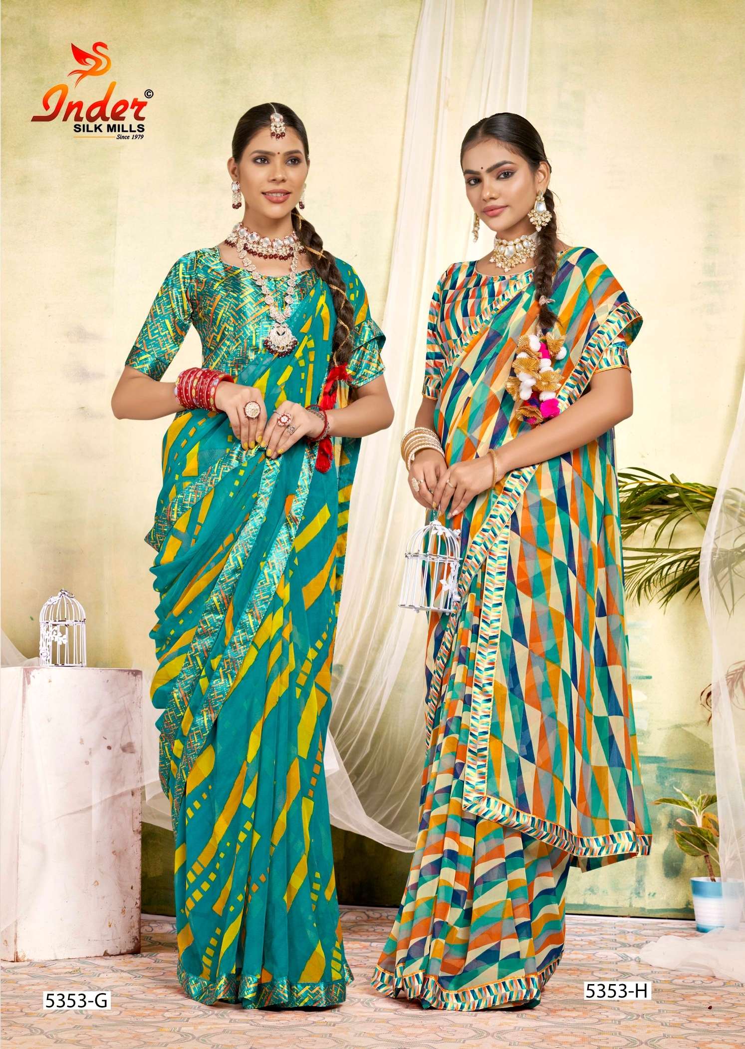 AKRUTI INDER SILK MILLS 60-GRAM Saree Wholesale catalog