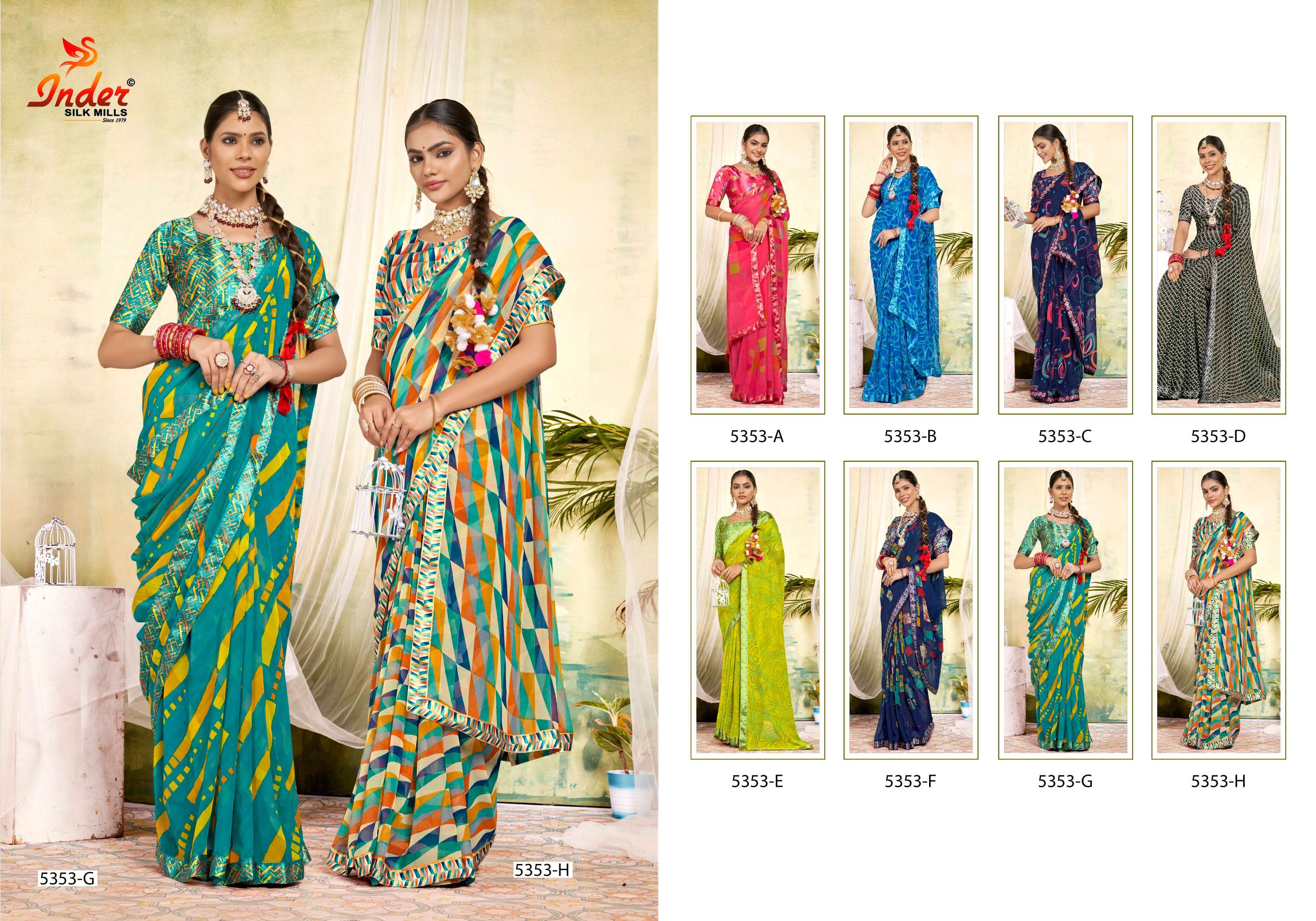 AKRUTI INDER SILK MILLS 60-GRAM Saree Wholesale catalog