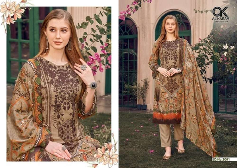 Al Karam Firdous Vol 3 Karachi Cotton Dress Materials Wholesale catalog