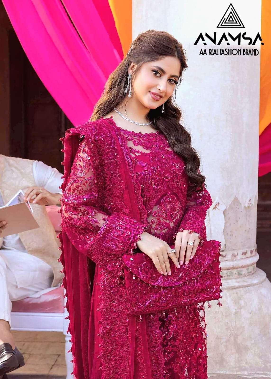 Anamsa 278 Foux Georgette Pakistani suits Wholesale catalog