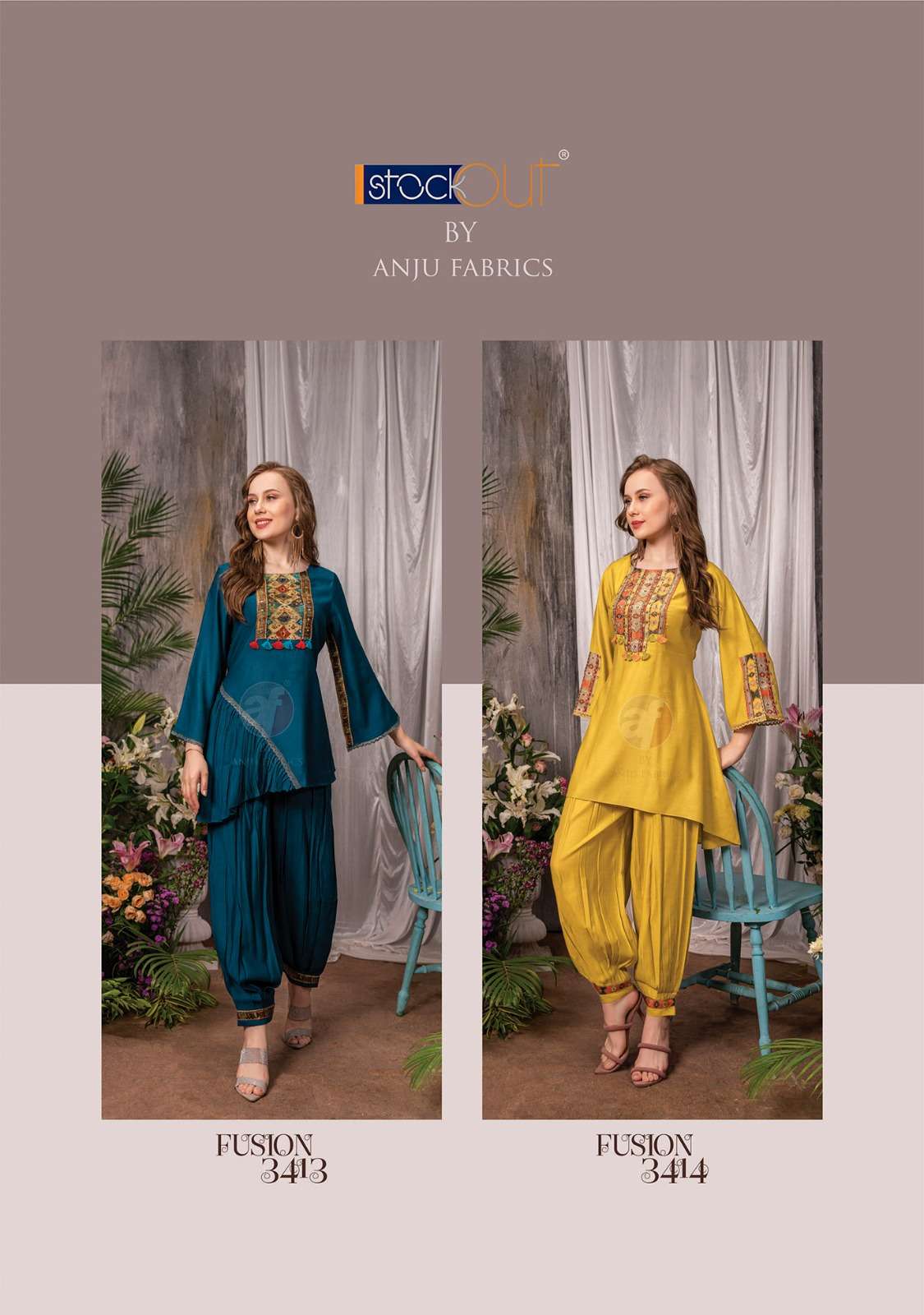 Anju Fabrics Fusion vol -3 Kurti Wholesale catalog