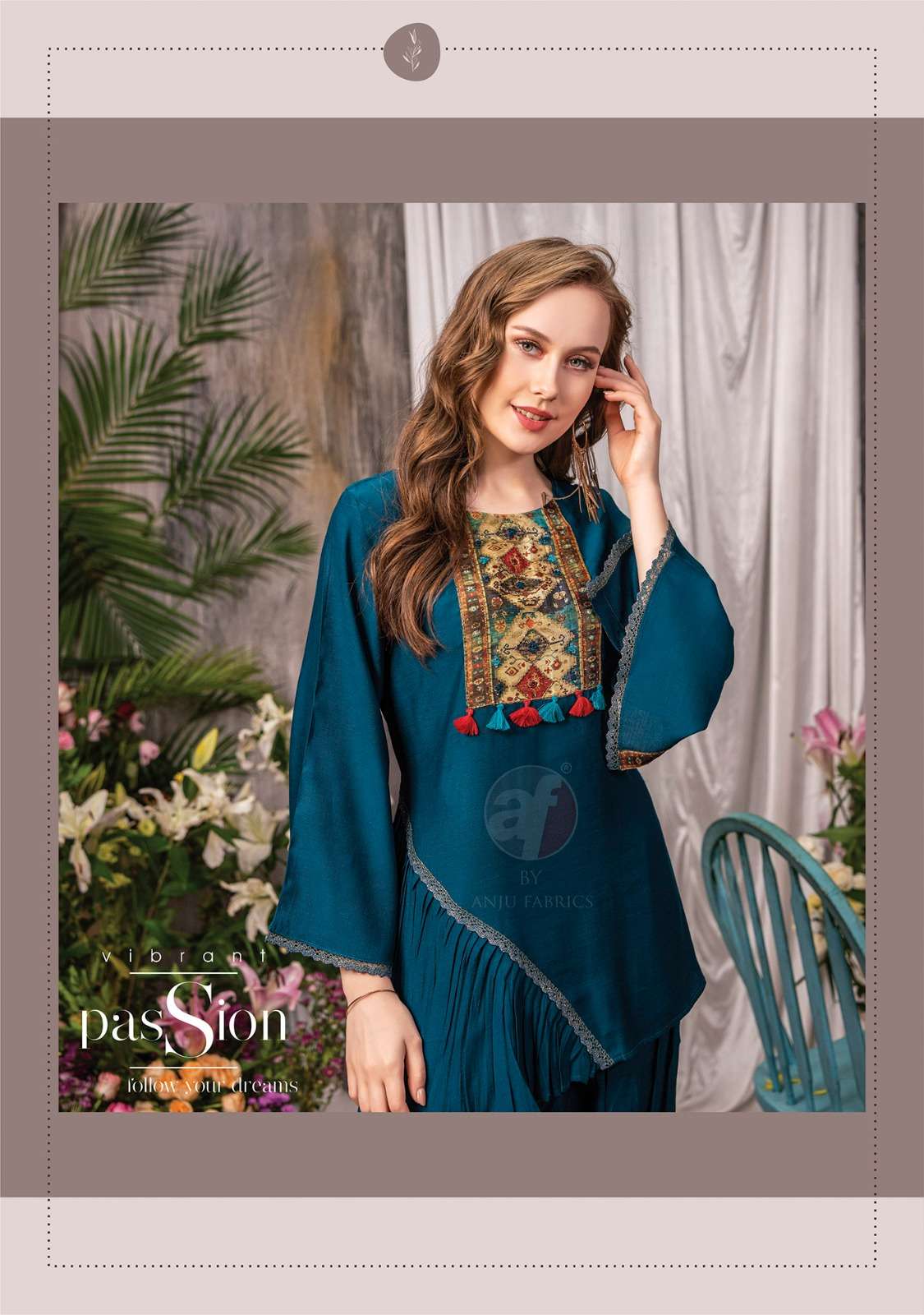 Anju Fabrics Fusion vol -3 Kurti Wholesale catalog