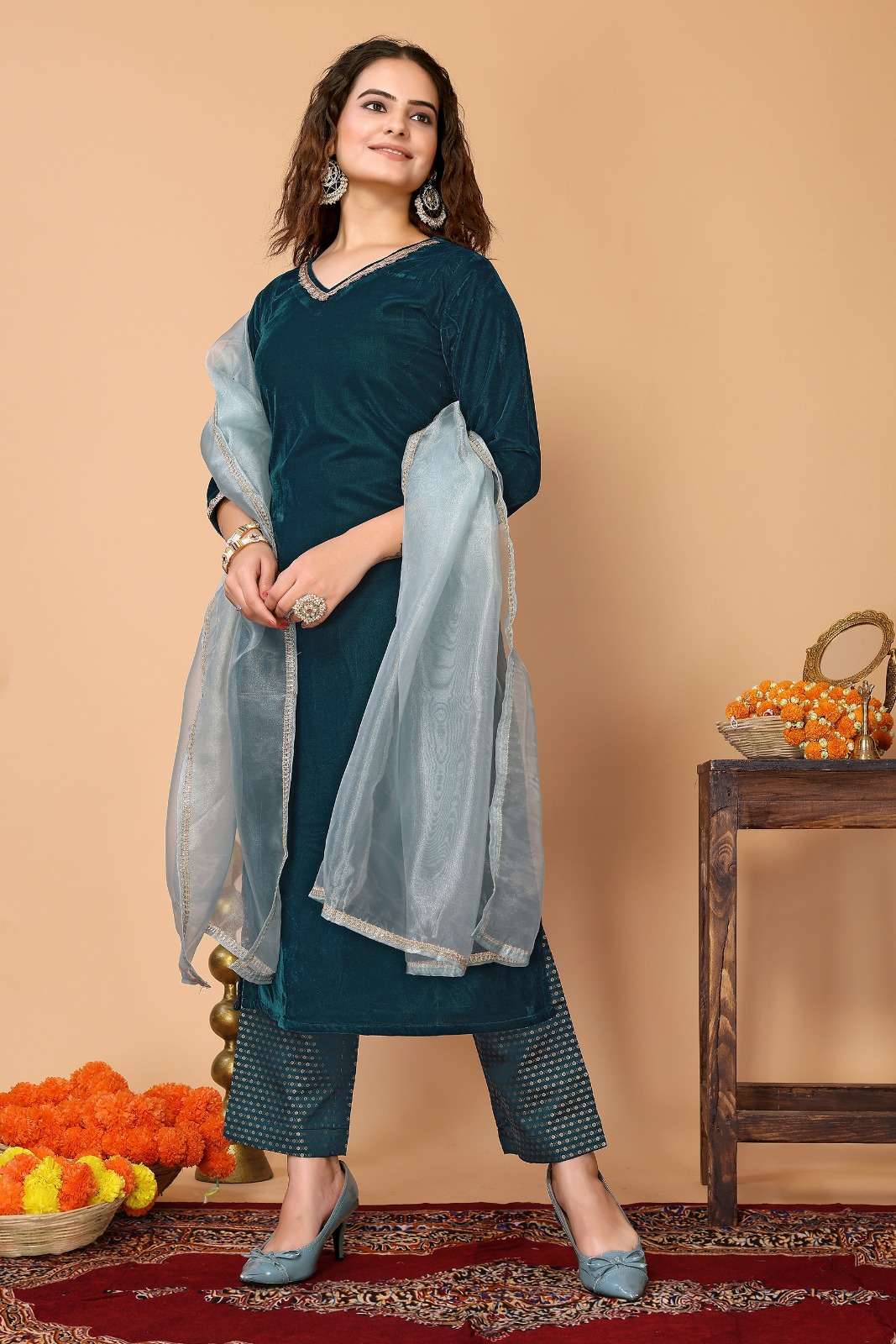 As 7516 Rama Velvet Kurti Wholesale catalog