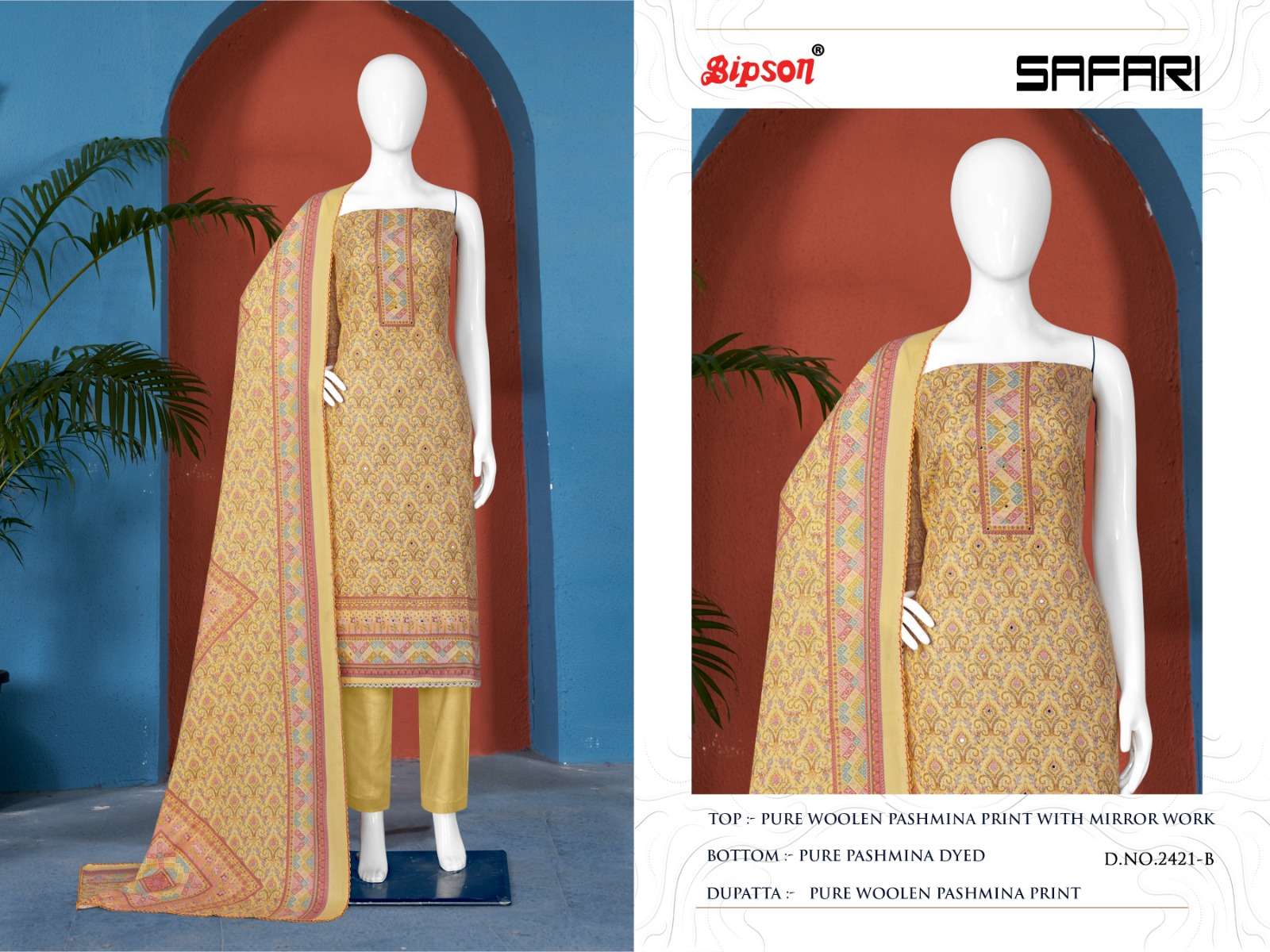 Bipson Safari 2421 Wool Pashmina Dress Material Wholesale catalog