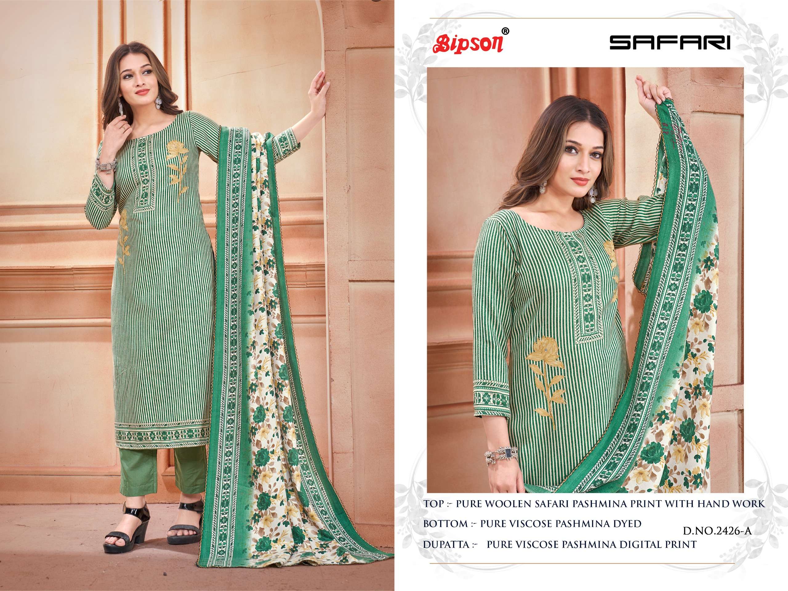 Bipson Safari 2426 Pashmina Dress Material Wholesale catalog