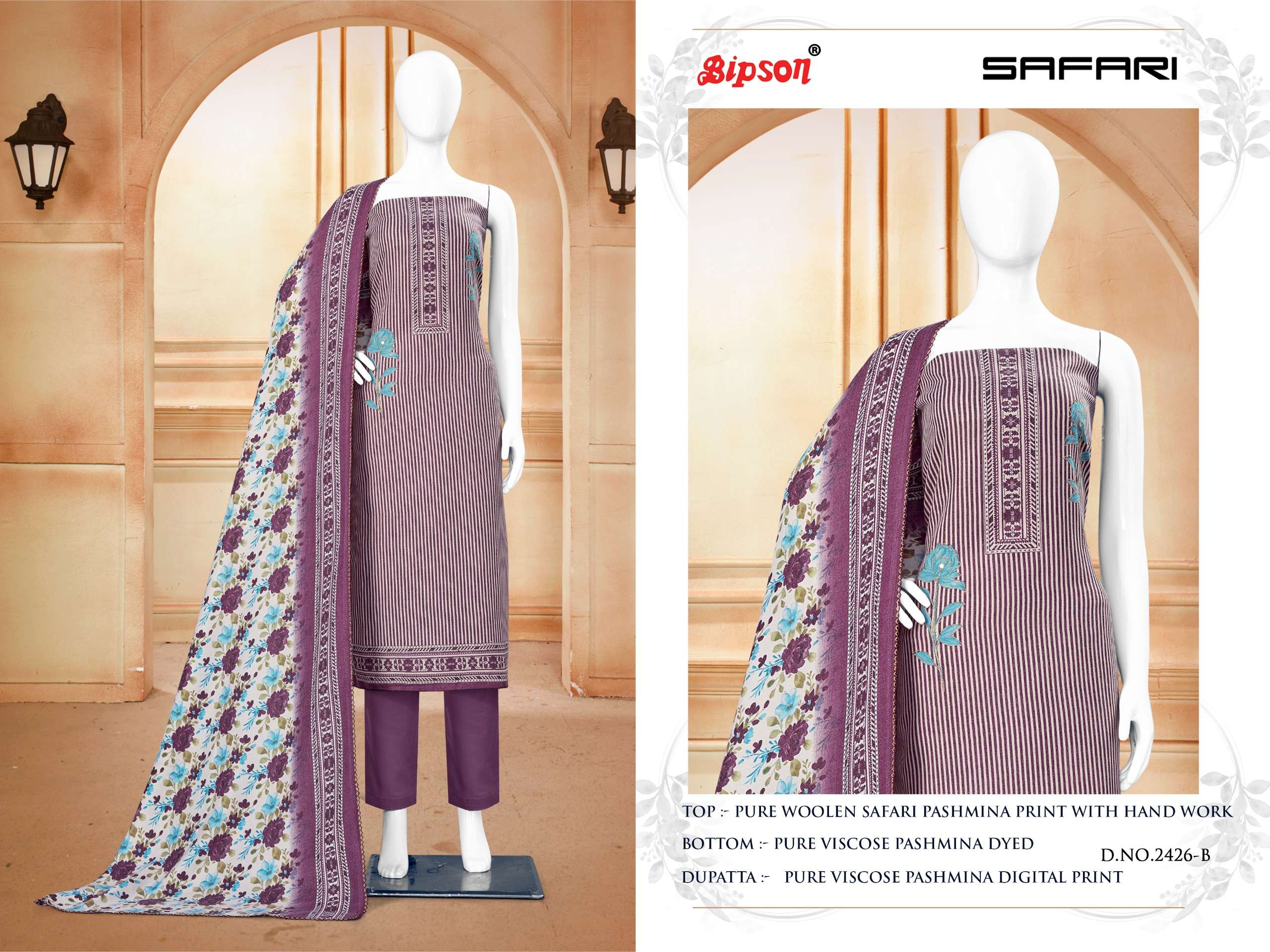 Bipson Safari 2426 Pashmina Dress Material Wholesale catalog