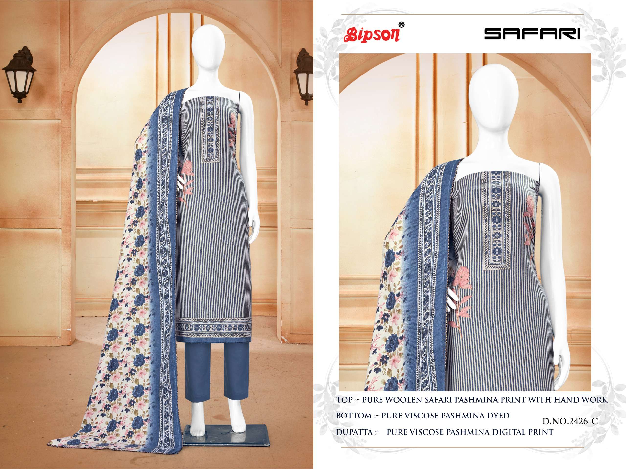 Bipson Safari 2426 Pashmina Dress Material Wholesale catalog