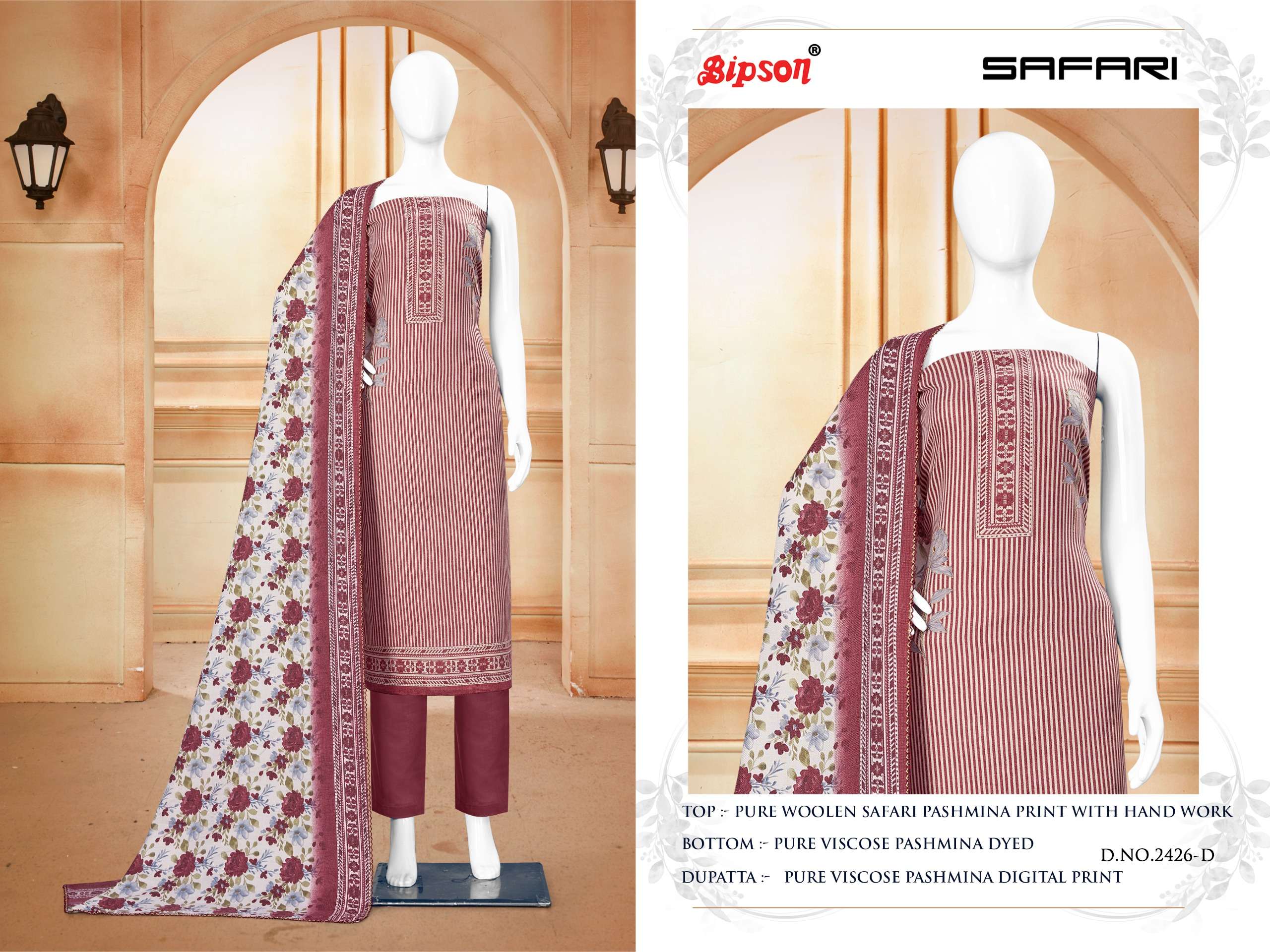 Bipson Safari 2426 Pashmina Dress Material Wholesale catalog