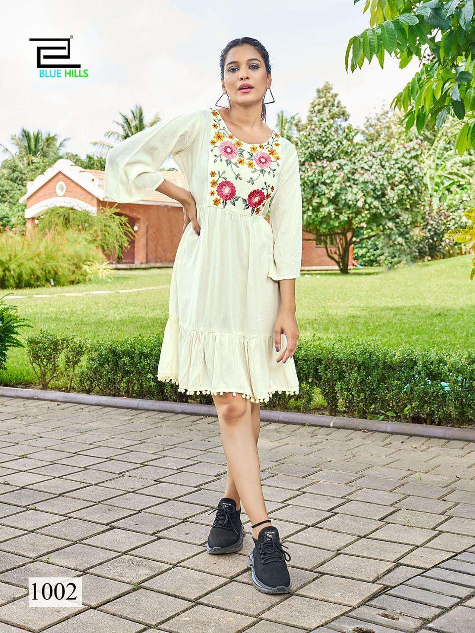 Blue hills Kiara Wrinkle rayon Kurti Wholesale catalog