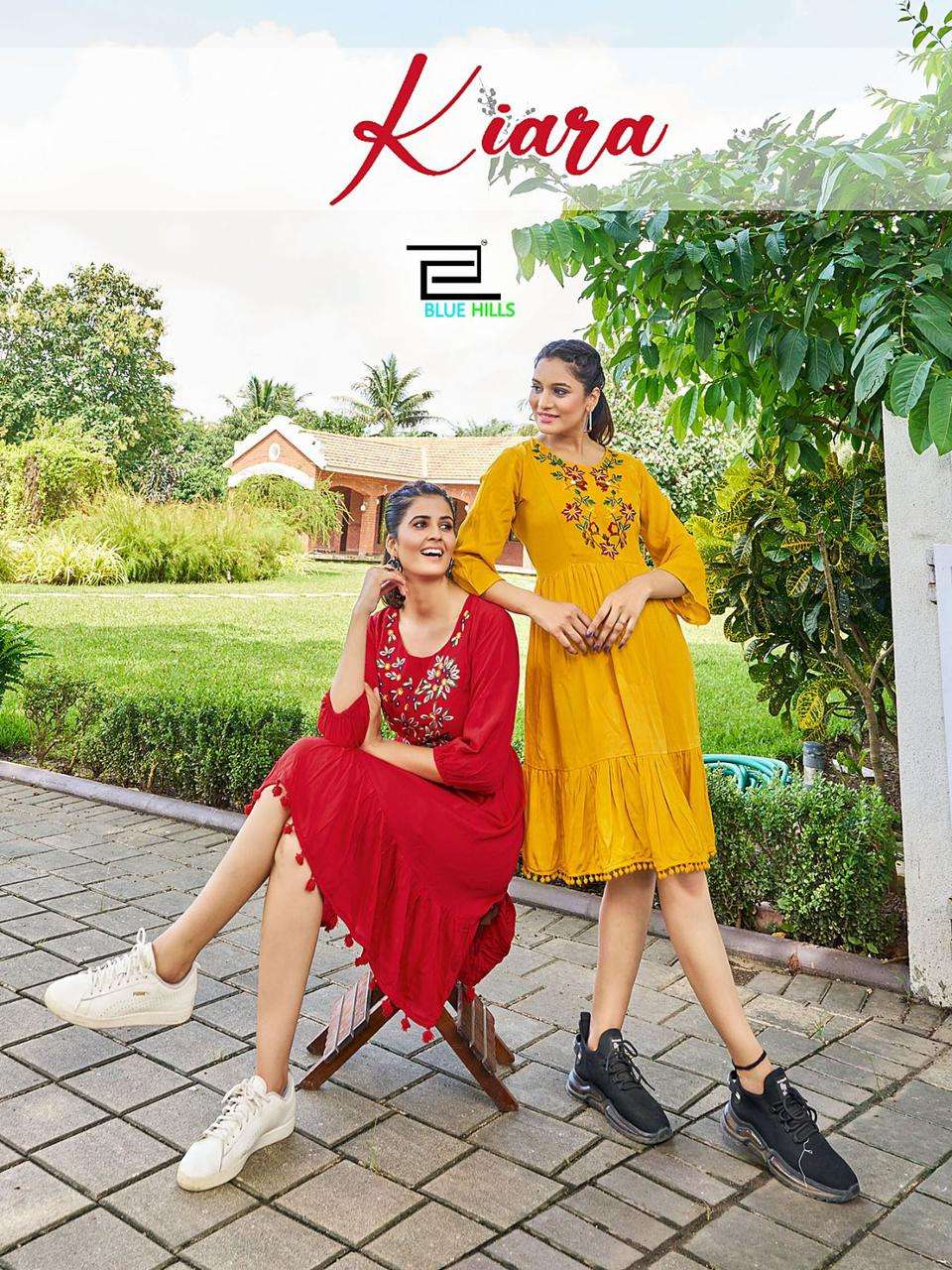 Blue hills Kiara Wrinkle rayon Kurti Wholesale catalog