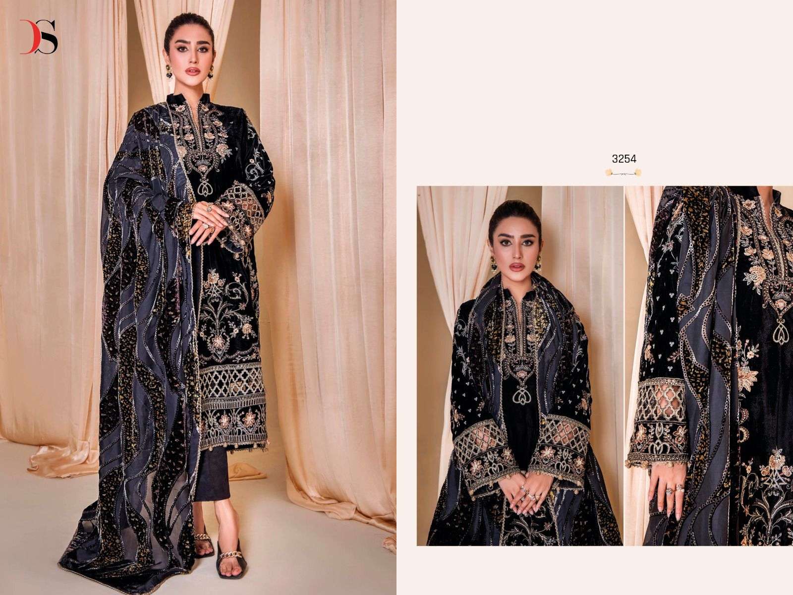 Deepsy Adan Velvet 23 Embroidered Salwar Kameez Wholesale catalog