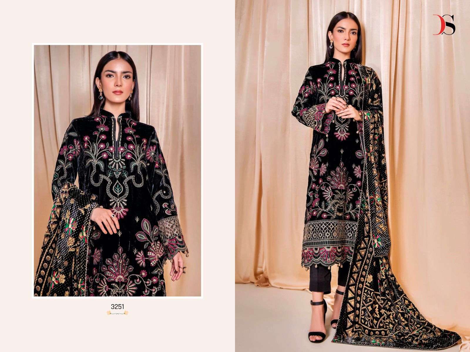 Deepsy Adan Velvet 23 Embroidered Salwar Kameez Wholesale catalog