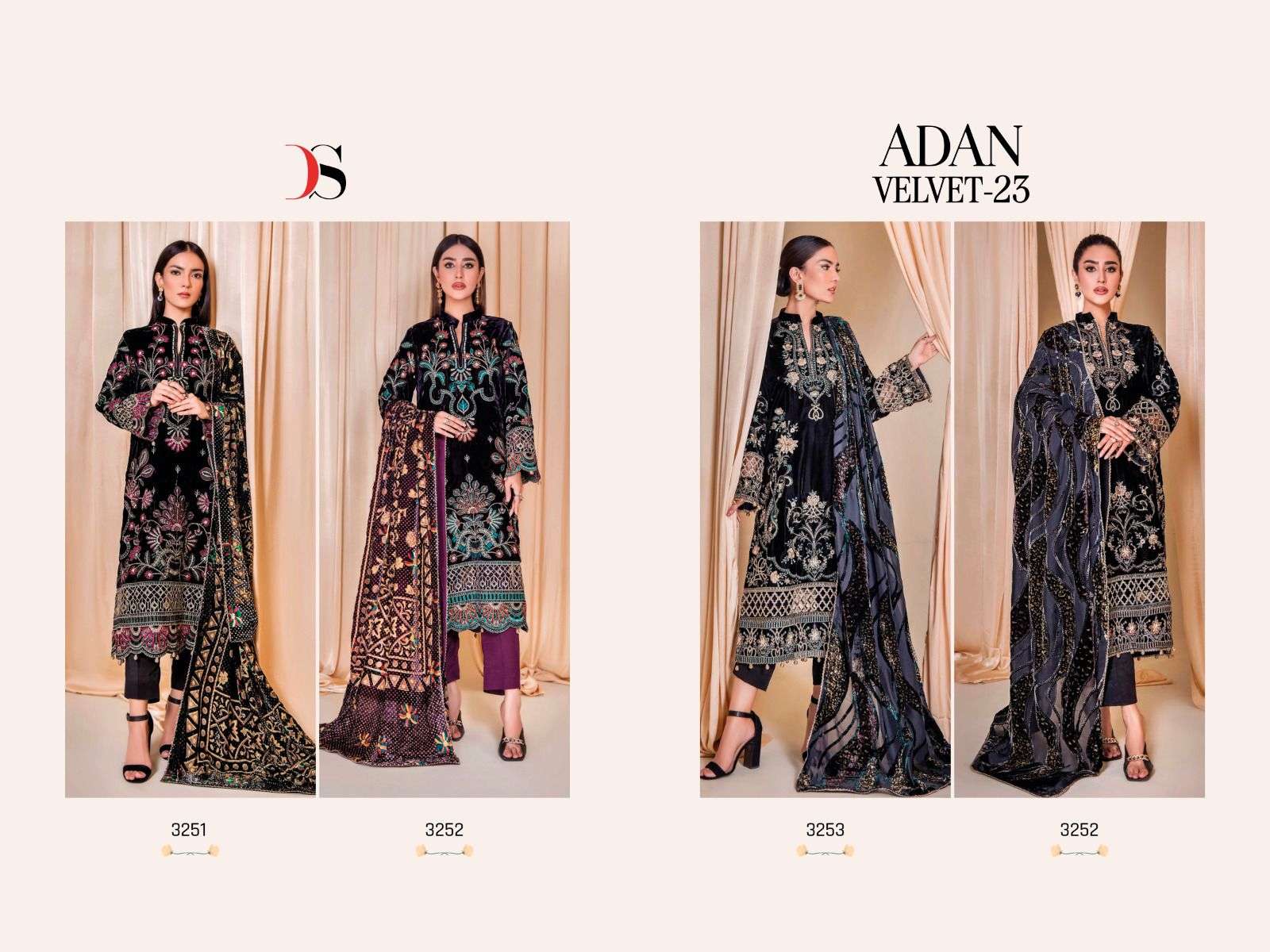 Deepsy Adan Velvet 23 Embroidered Salwar Kameez Wholesale catalog