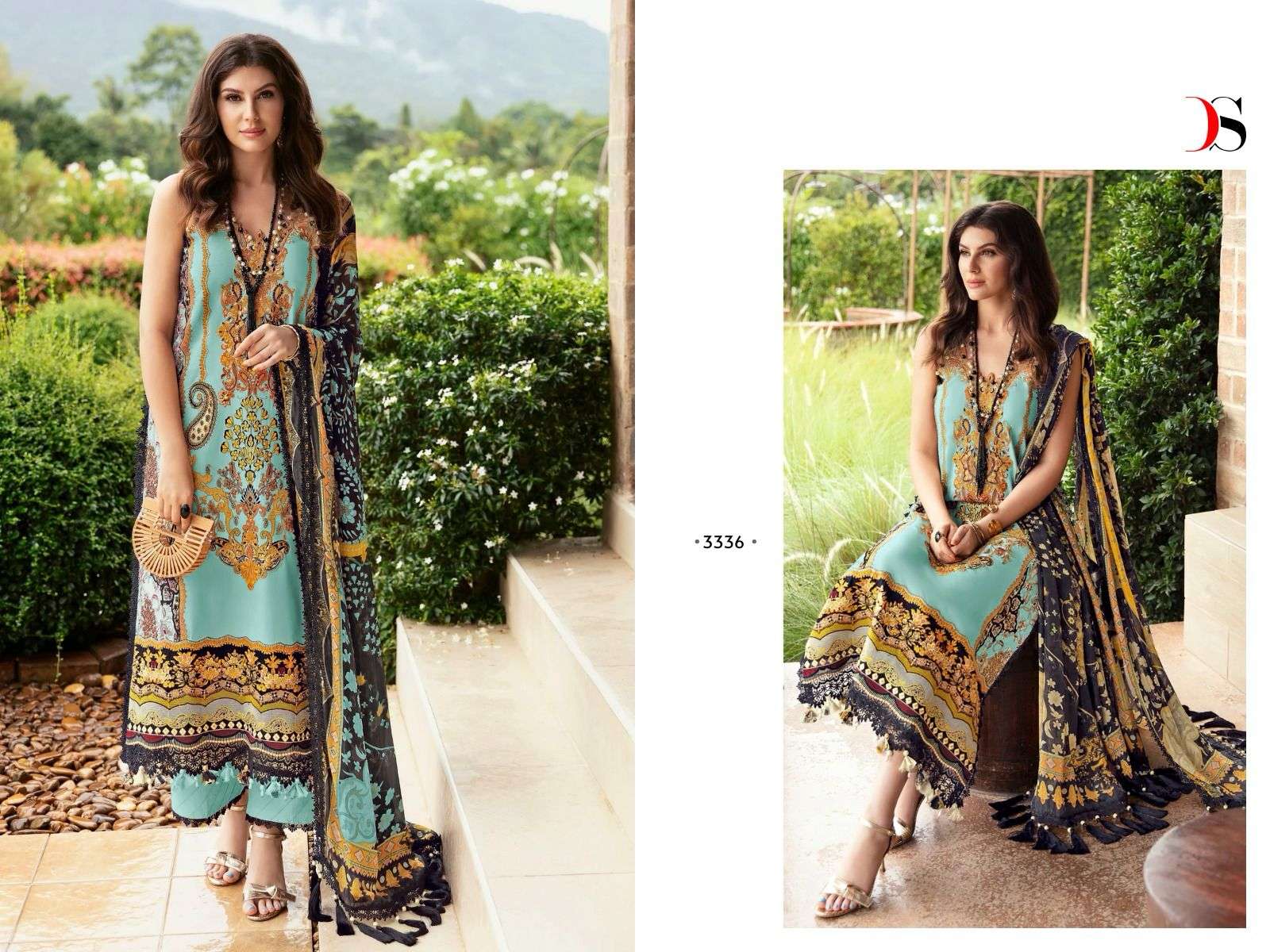 Deepsy Firdous Queens Court 5 Chiffon Dupatta Pakistani Suits Wholesale catalog