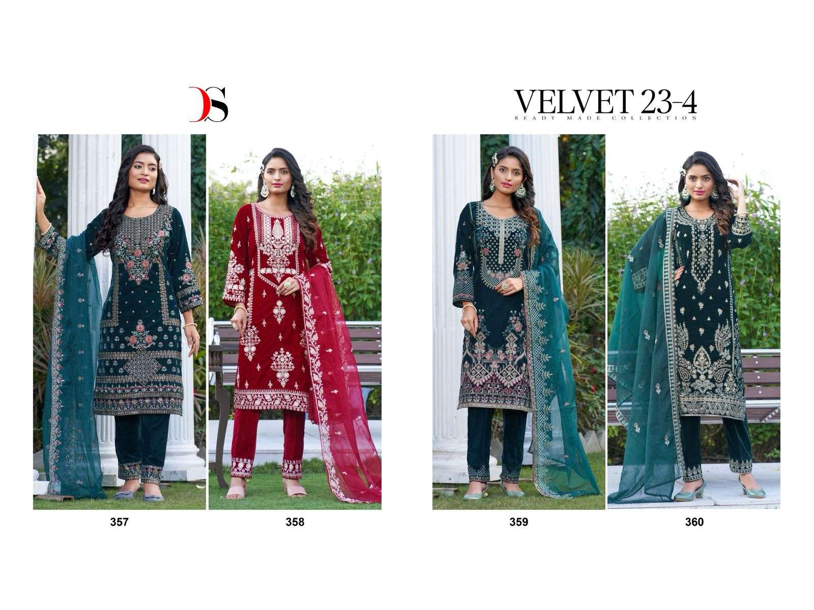 Deepsy Velvet 23 Vol 4 Velvet Pakistani Salwar Kameez Wholesale catalog