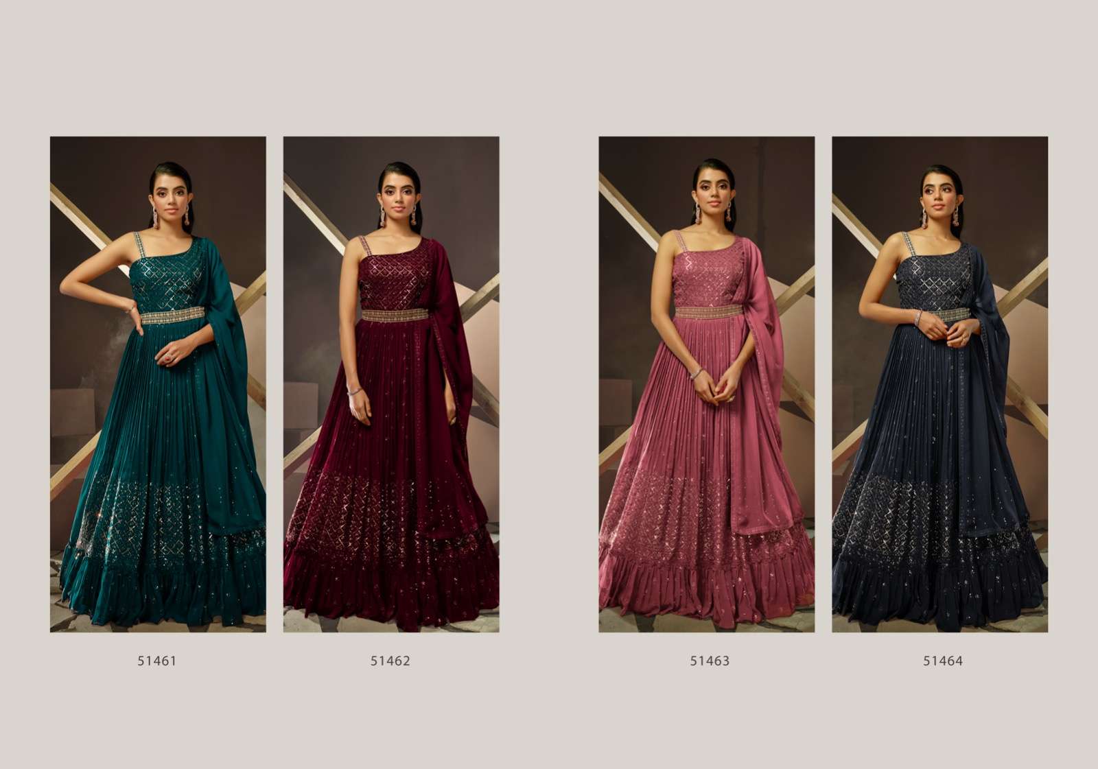 Fiona Navyata Gerogette Designer Gown Kurti Wholesale catalog