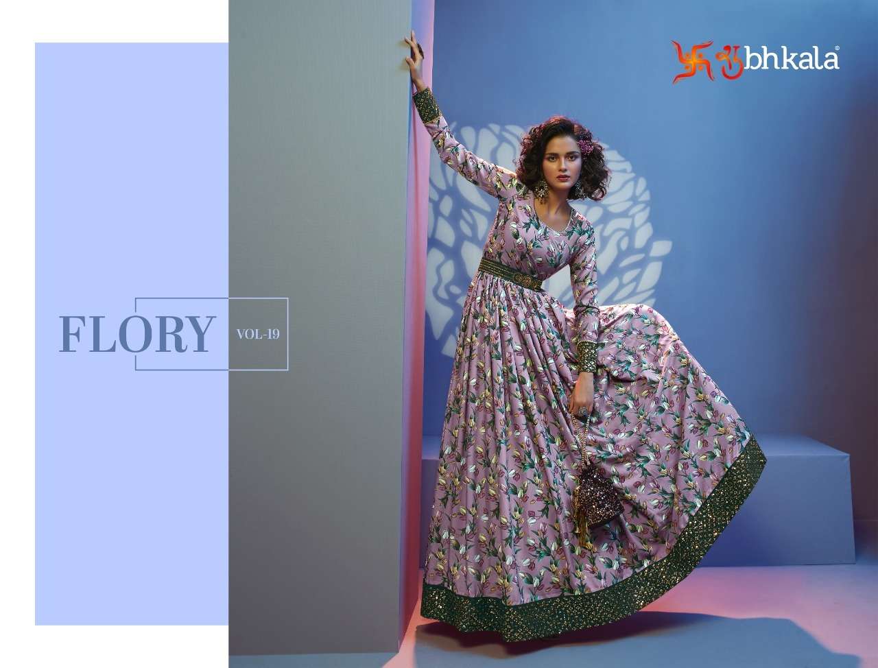 FLORY VOL. 19 Printed Long Anarkali Gown Kurti Wholesale catalog