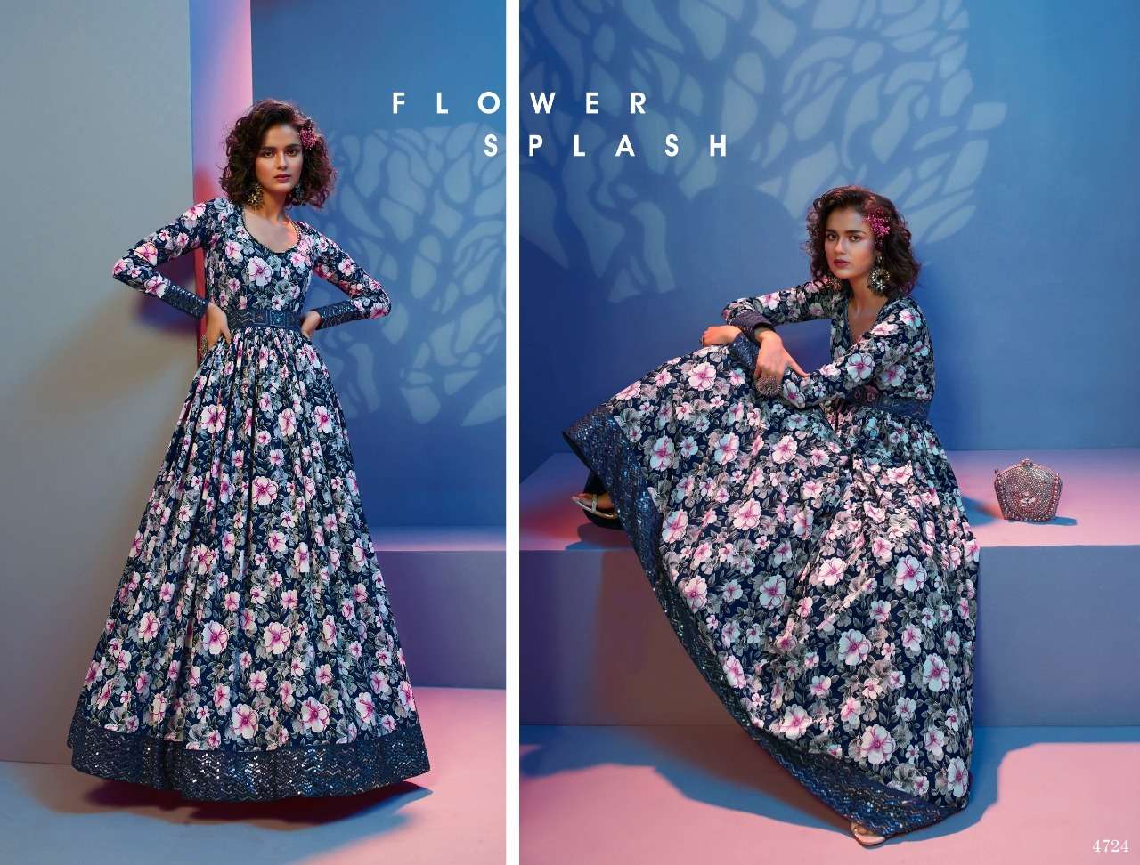 FLORY VOL. 19 Printed Long Anarkali Gown Kurti Wholesale catalog