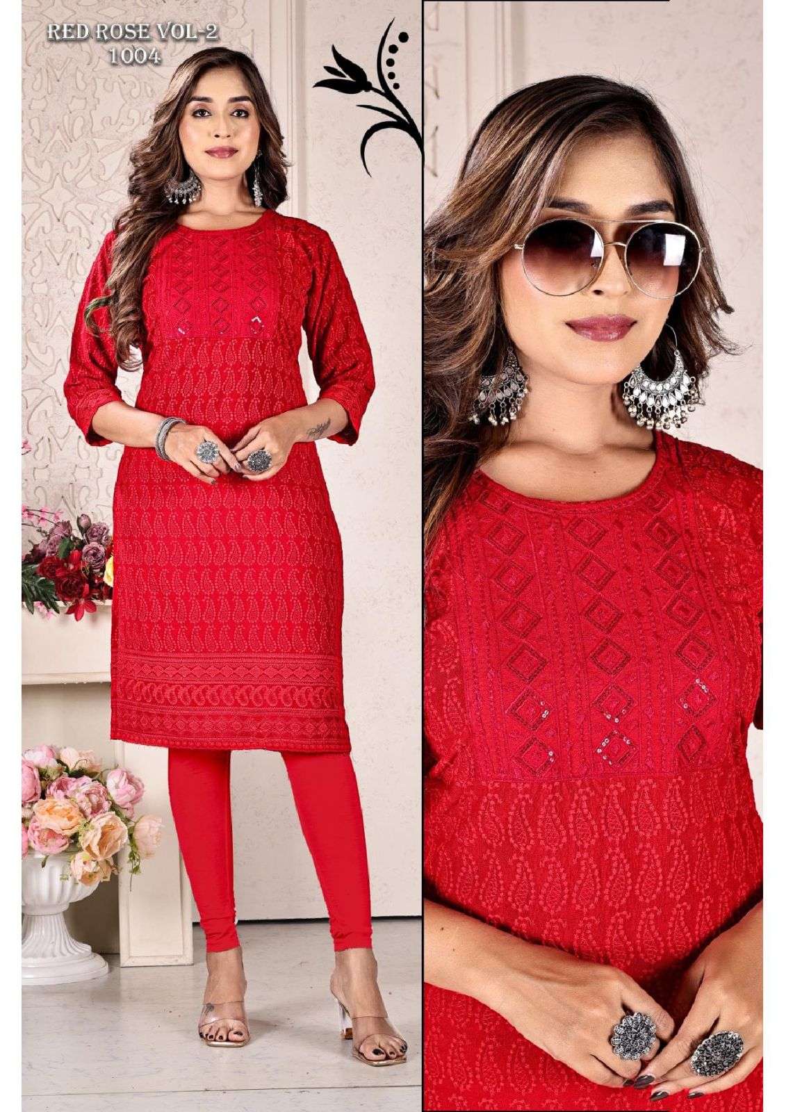 GOLDEN RED ROSE VOL-2 Kurti Wholesale catalog