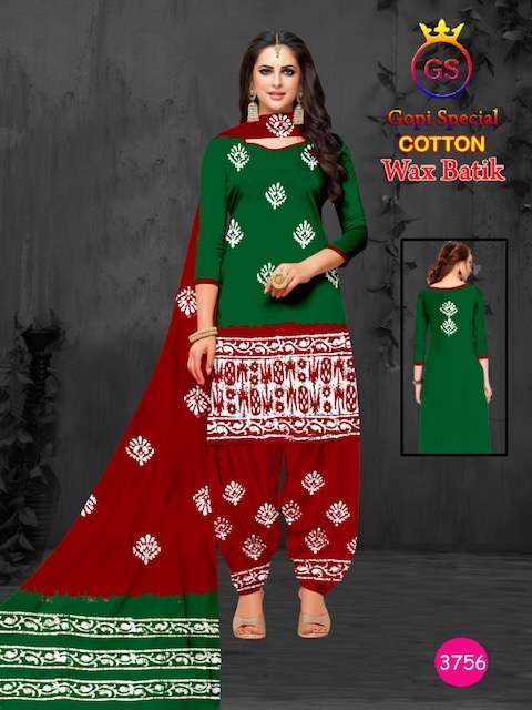 Designer Cotton Batik Dress Material at Rs.499/Piece in jetpur offer by  colors collection