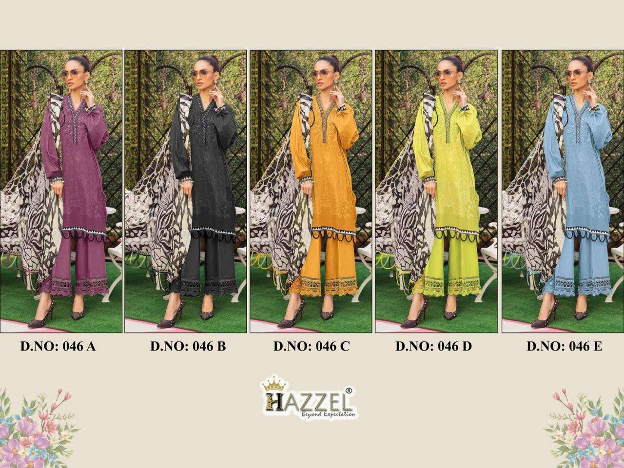 Hazzel Maria B 046 Cotton Dupatta Pakistani Suits Wholesale catalog