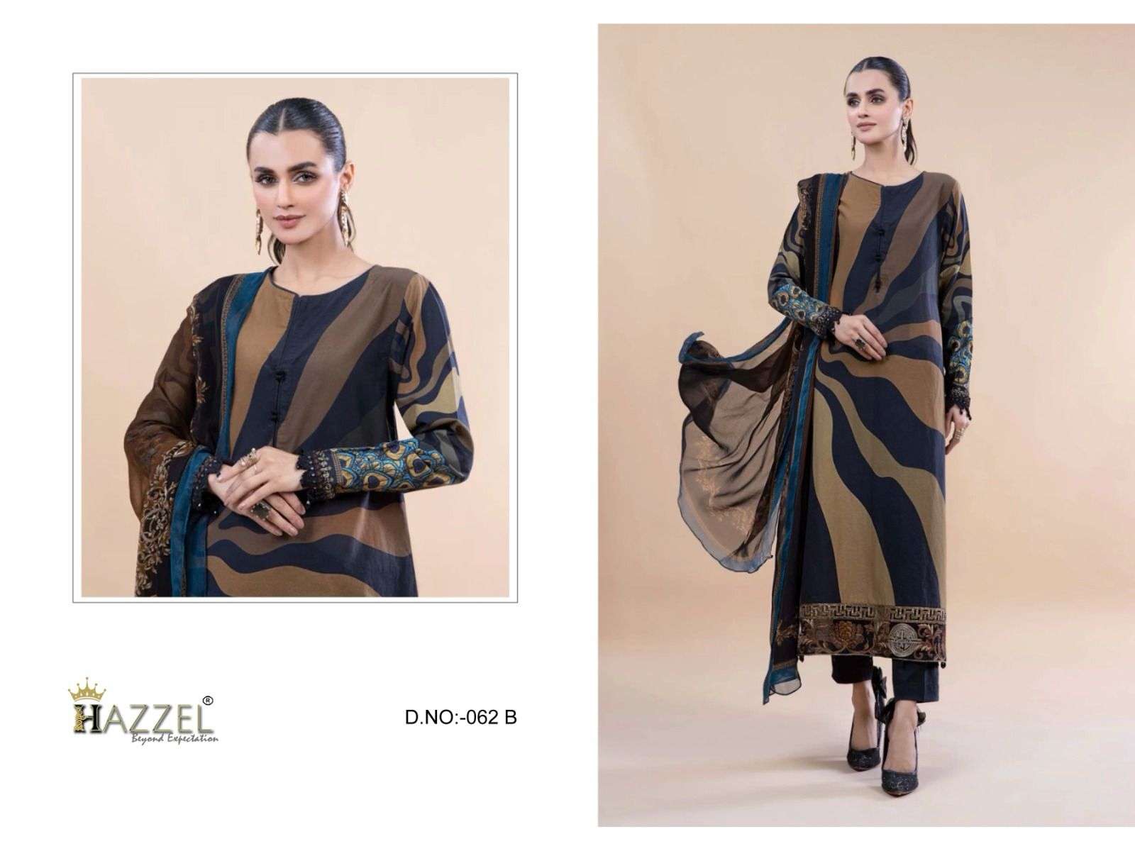 Hazzel Mprints Summer 23 Vol 5 Chiffon Dupatta Salwar Suit Wholesale catalog