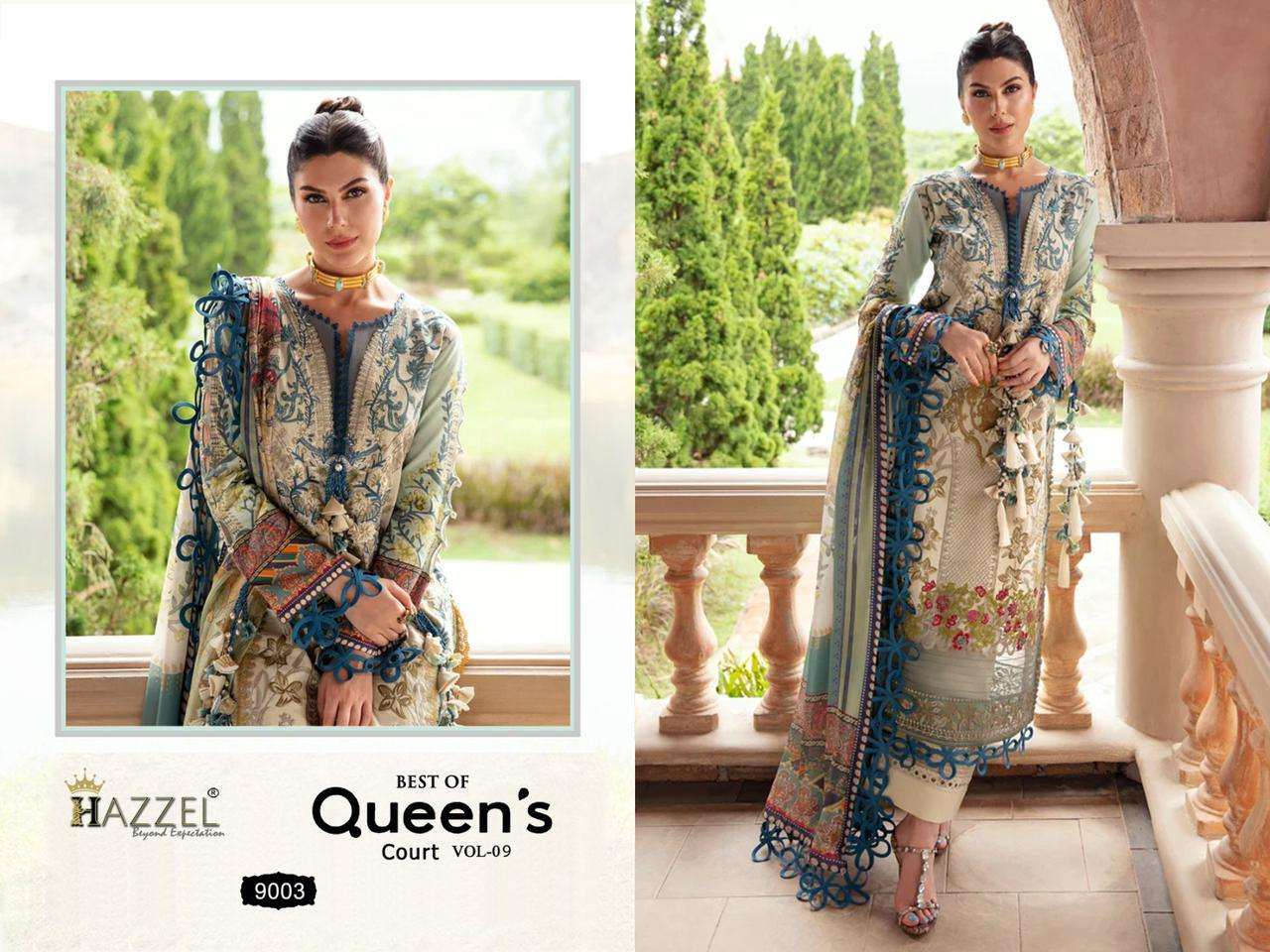 Hazzel Queens Court Vol 9 Chiffon Dupatta Salwar Suits Wholesale catalog