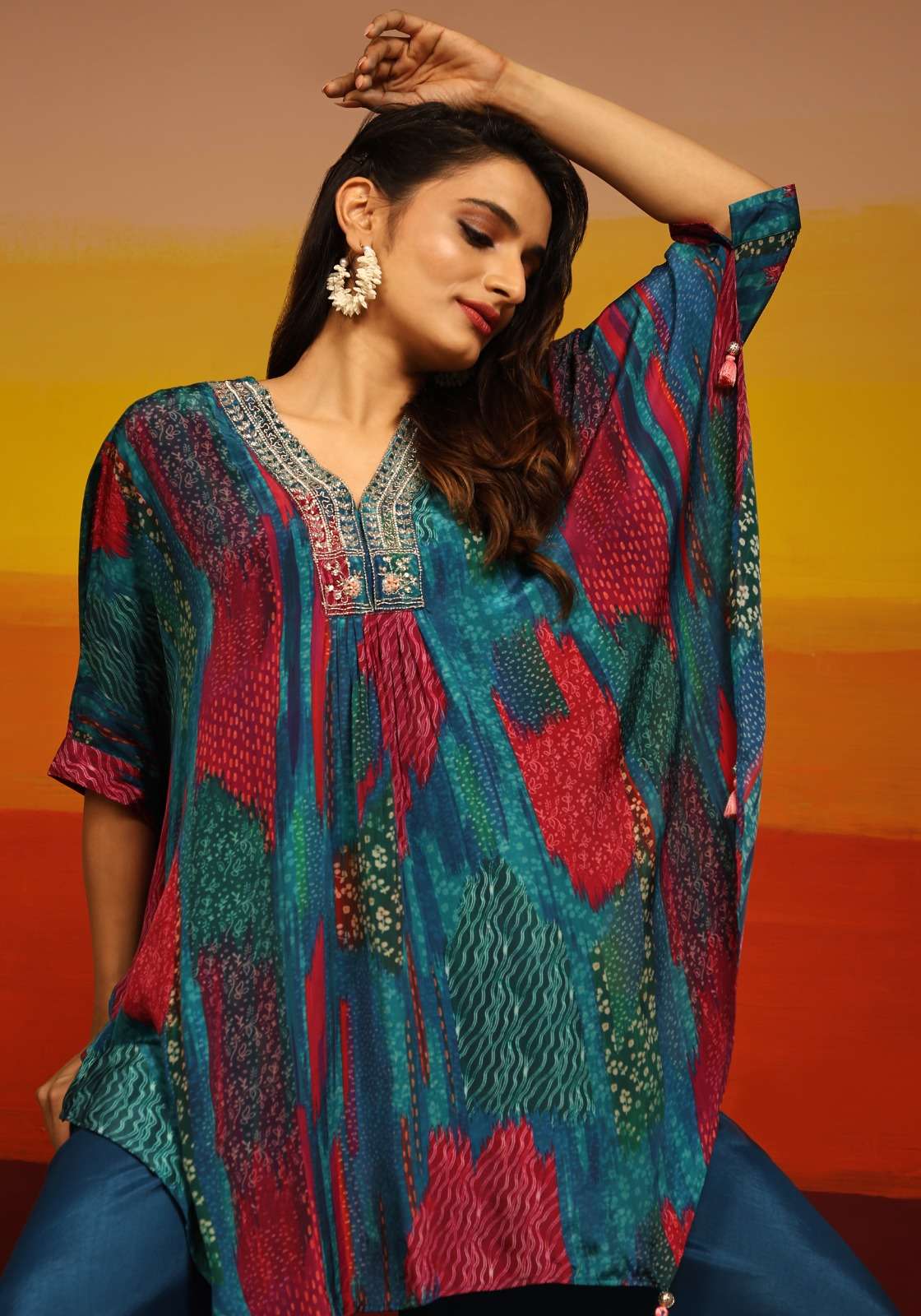 Jivora Poncho Pure Muslin Kaftan Kurti With Plazoo Wholesale catalog