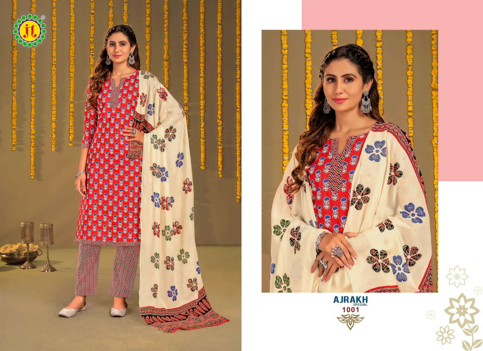 Jt Ajrakh Pure Heavy Cotton Dress Material Wholesale catalog