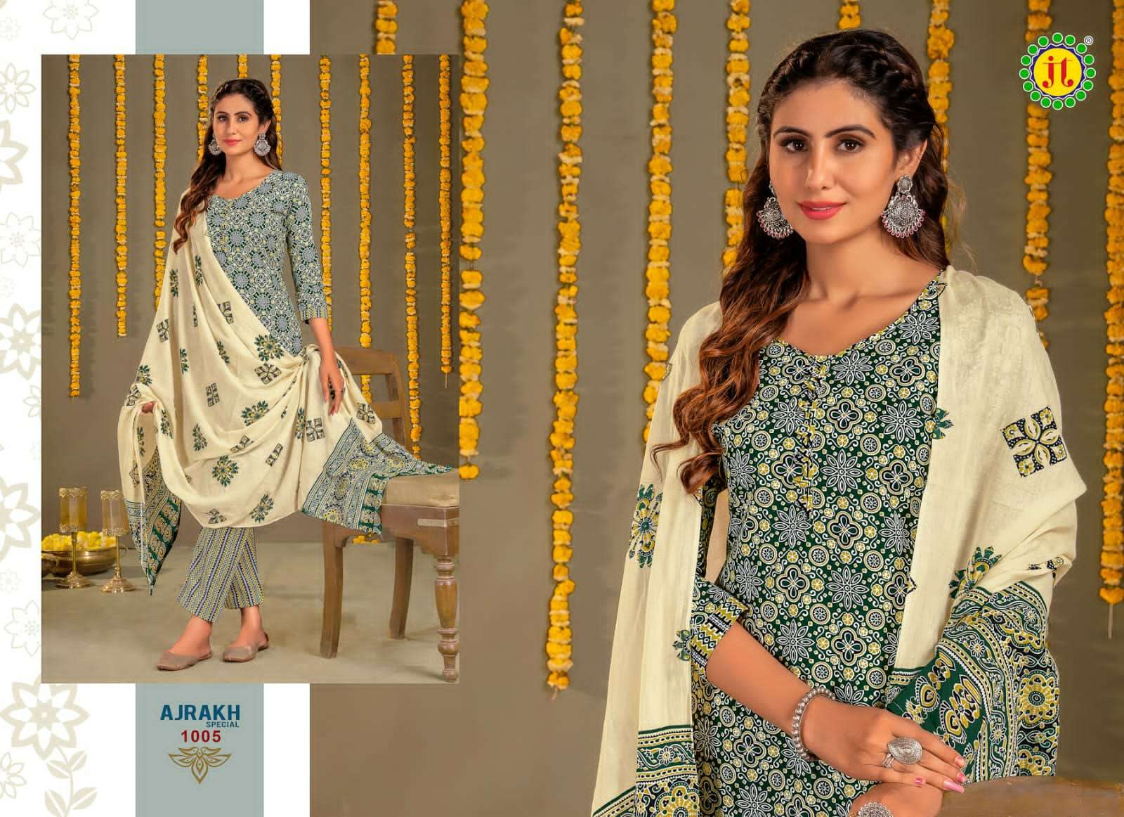 Jt Ajrakh Pure Heavy Cotton Dress Material Wholesale catalog