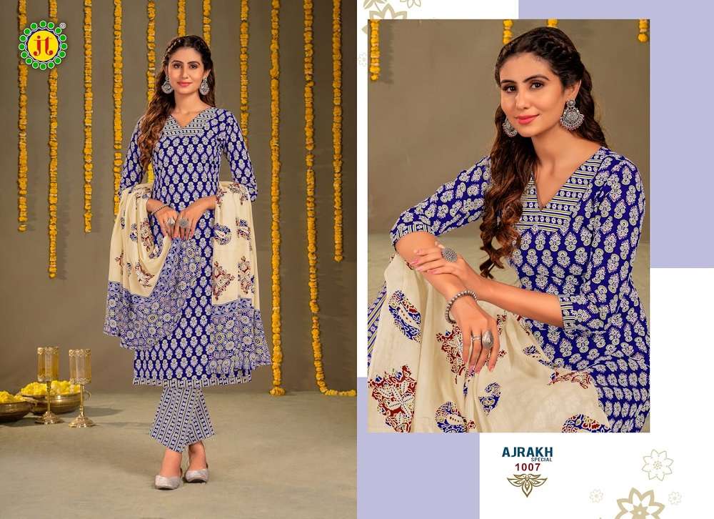 Modal silk Ajrakh dress material | Instagram