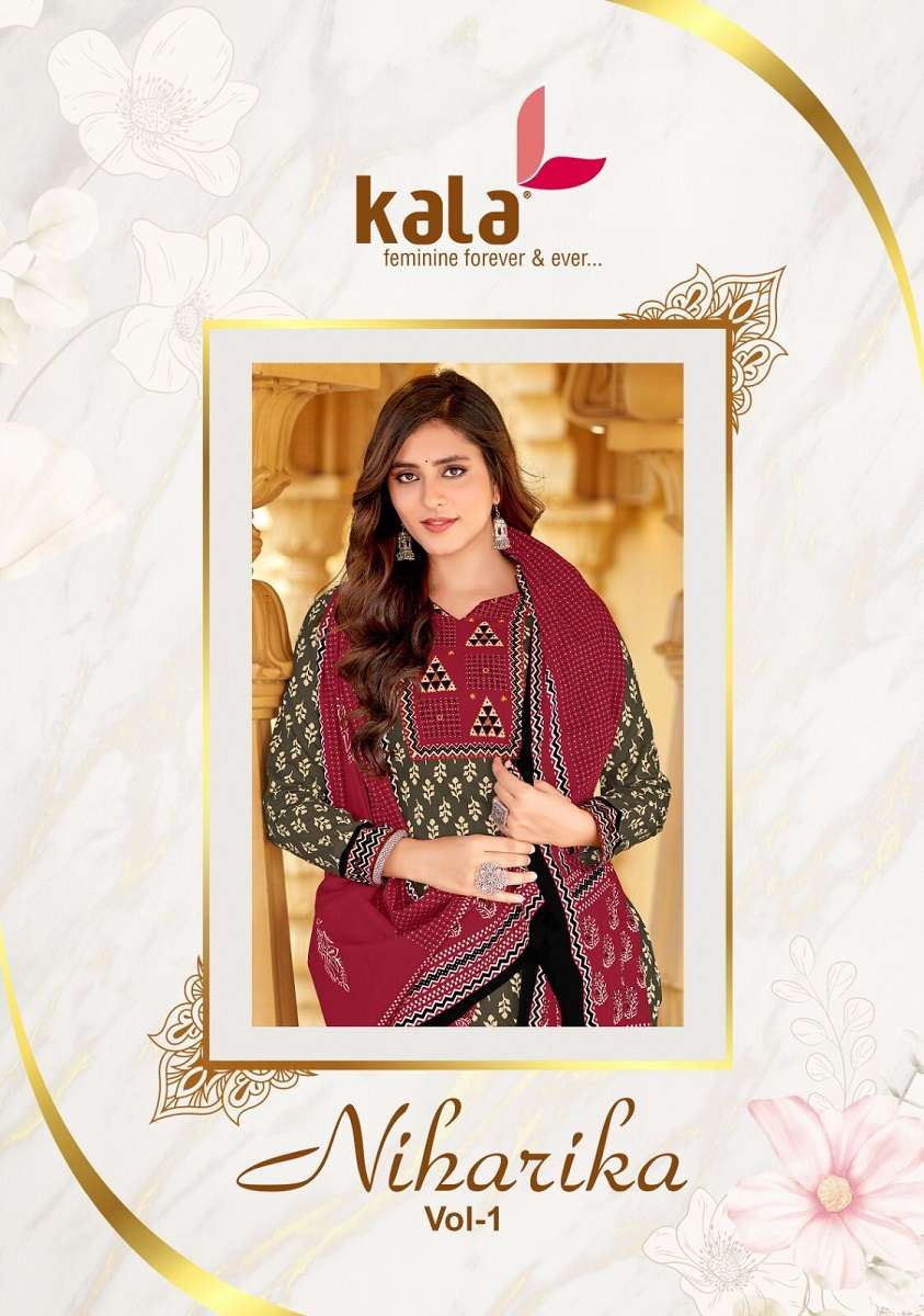 Kala Niharika Vol-1 – Kurti Pant With Dupatta -Wholesale Catalog