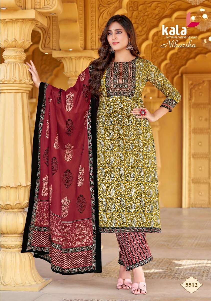 Kala Niharika Vol-1 – Kurti Pant With Dupatta -Wholesale Catalog