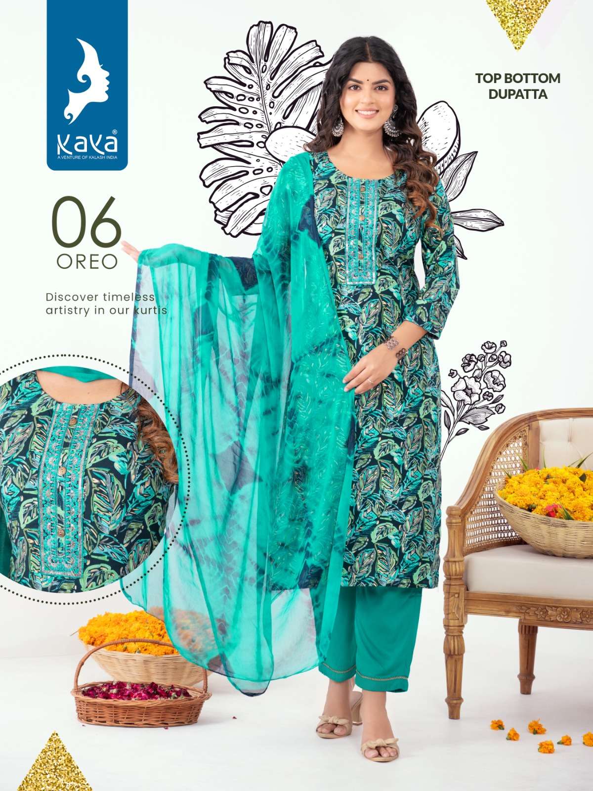 KAYA OREO RAYON FOIL PRINT KURTI Wholesale catalog