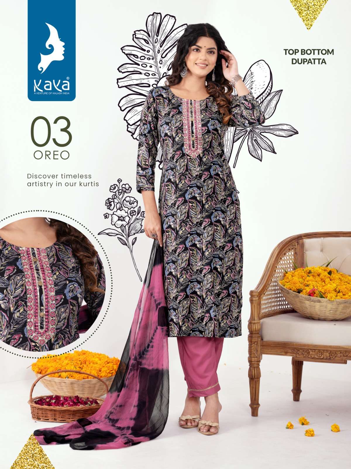 KAYA OREO RAYON FOIL PRINT KURTI Wholesale catalog