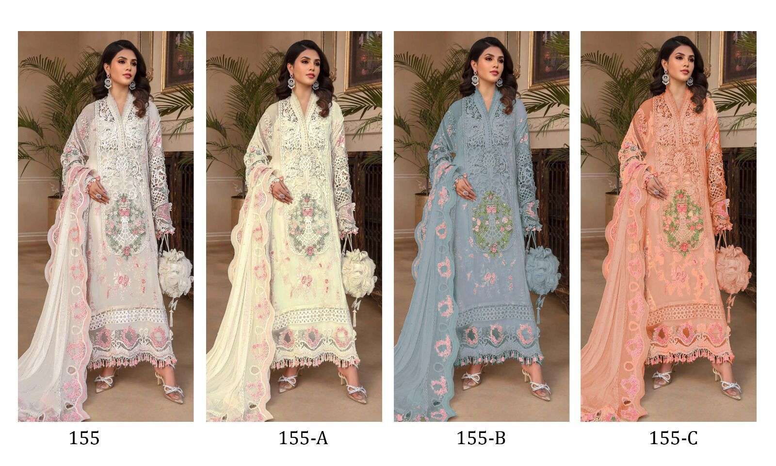 KF - 155 Embroidery Work Pakistani Suites Wholesale catalog 