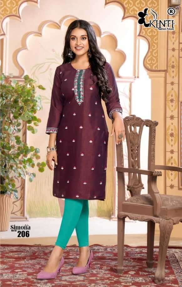 Kinti Simona Vol 2 Rayon Embroidery Kurti Wholesale catalog