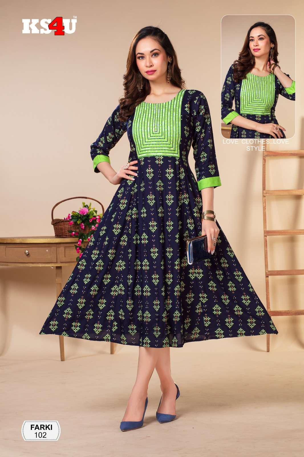 Ks4u Farki Liva Rayon Anarkali Kurti Wholesale catalog