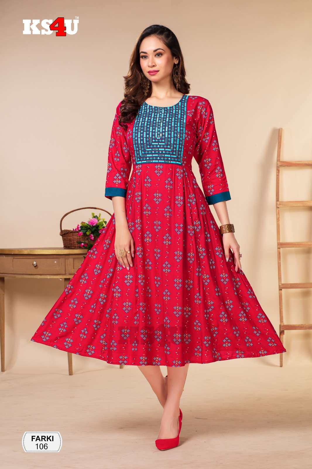 Ks4u Farki Liva Rayon Anarkali Kurti Wholesale catalog