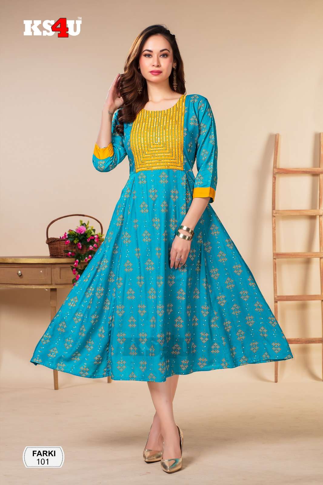 Ks4u Farki Liva Rayon Anarkali Kurti Wholesale catalog