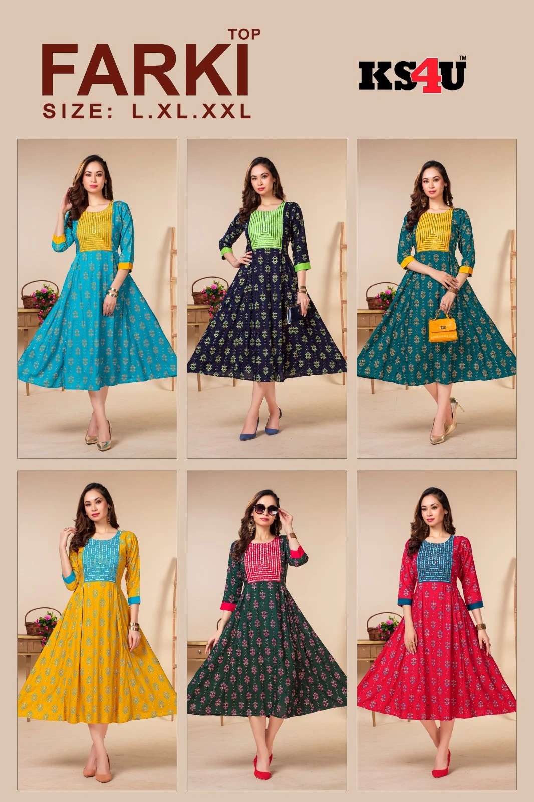 Ks4u Farki Liva Rayon Anarkali Kurti Wholesale catalog