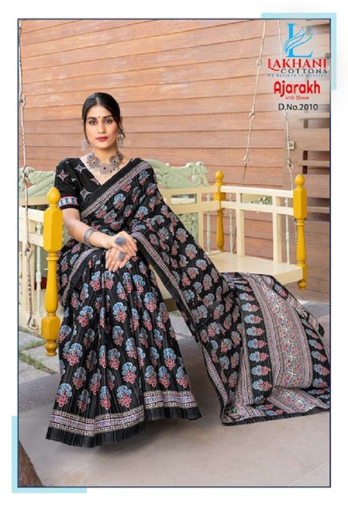 Lakhani Ajarakh Vol-2 – Cotton Saree -Wholesale Catalog 