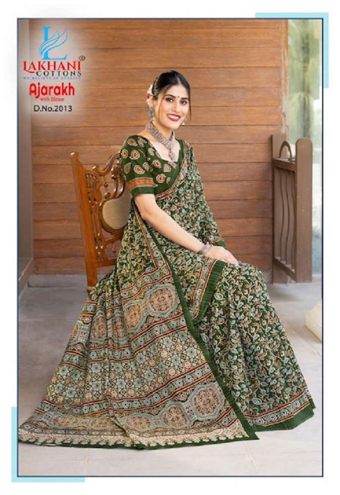 Lakhani Ajarakh Vol-2 – Cotton Saree -Wholesale Catalog 