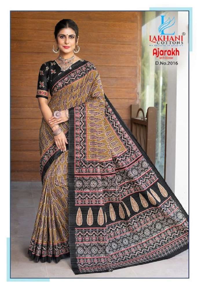 Lakhani Ajarakh Vol-2 – Cotton Saree -Wholesale Catalog 