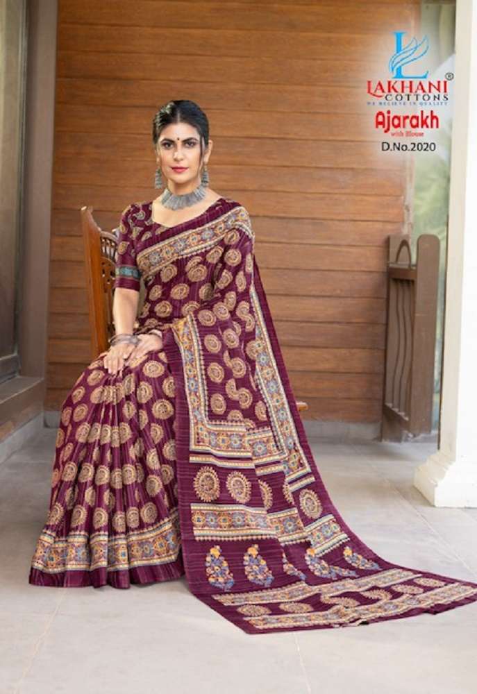 Lakhani Ajarakh Vol-2 – Cotton Saree -Wholesale Catalog 