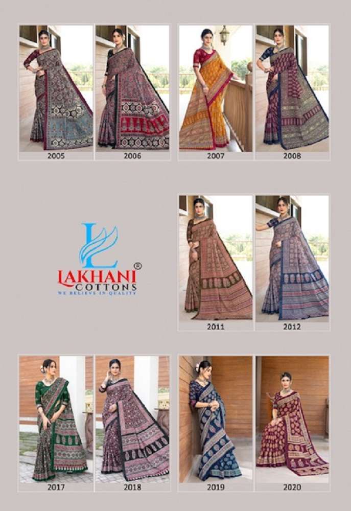 Lakhani Ajarakh Vol-2 – Cotton Saree -Wholesale Catalog 