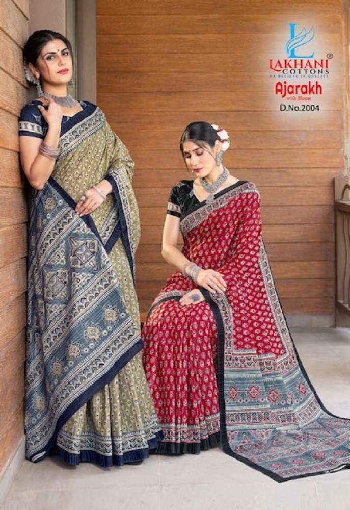 Lakhani Ajarakh Vol-2 – Cotton Saree -Wholesale Catalog 