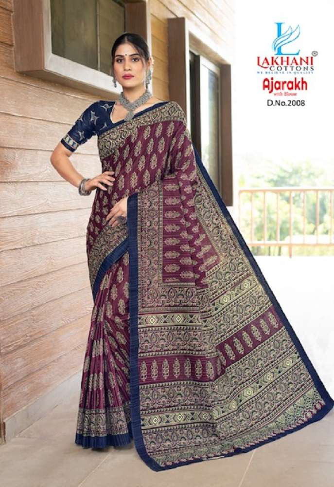 Lakhani Ajarakh Vol-2 – Cotton Saree -Wholesale Catalog 