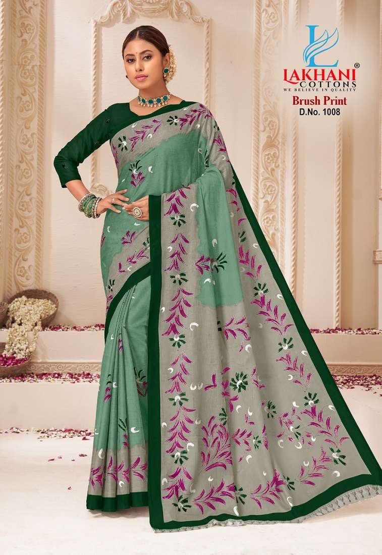 Lakhani Brush Print -Cotton Saree -Wholesale Catalog