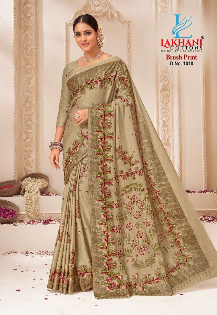 Lakhani Brush Print -Cotton Saree -Wholesale Catalog